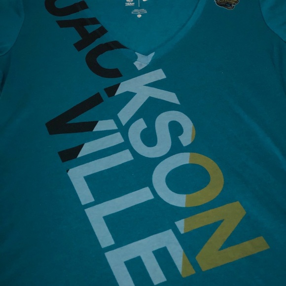 Women’s Nike Jacksonville Jaguars Short Sleeve T-Shirt Size XL Teal Black Gold - Picture 2 of 5